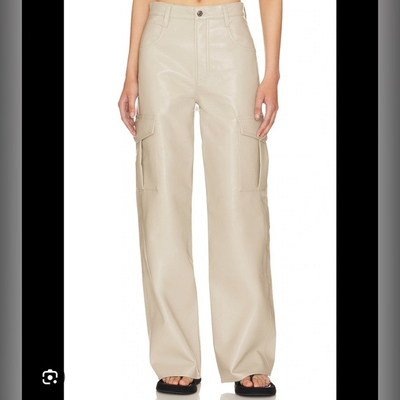 Agolde Recycled Leather Minka Cargo in Toast - Picture 3 of 8